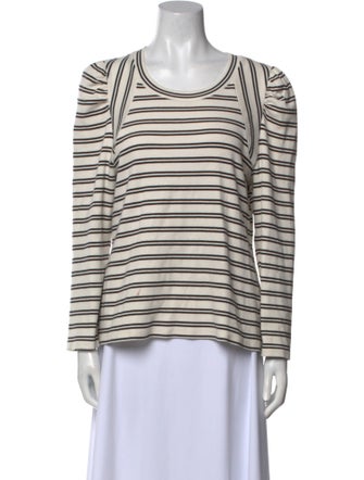 Veronica Beard Striped Scoop Neck T-Shirt