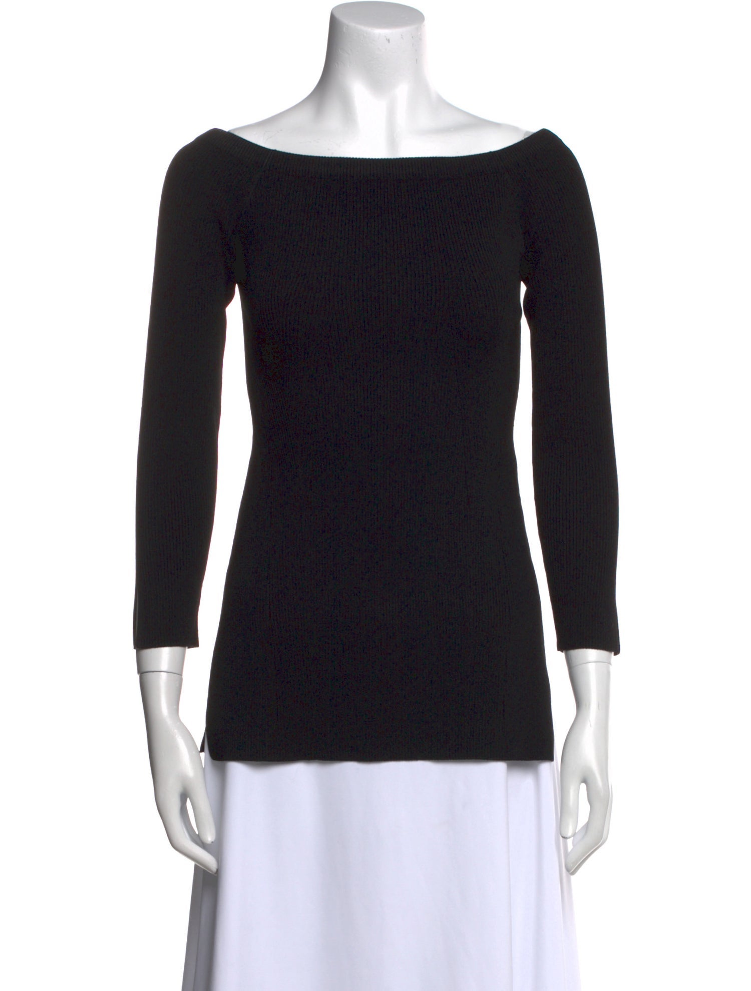Veronica Beard Scoop Neck Three-Quarter Sleeve Top