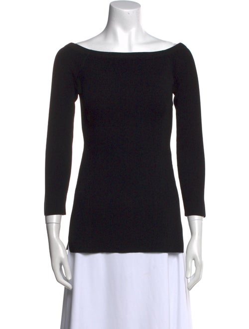 Veronica Beard Scoop Neck Three-Quarter Sleeve Top