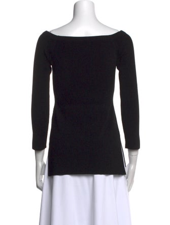 Veronica Beard Scoop Neck Three-Quarter Sleeve Top