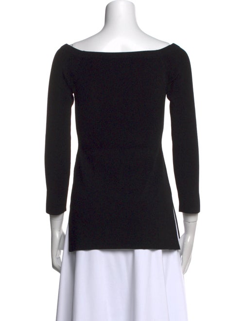 Veronica Beard Scoop Neck Three-Quarter Sleeve Top