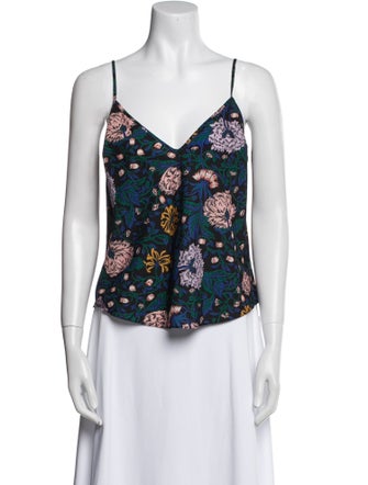 Veronica Beard Silk Floral Print Top