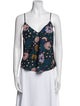 Veronica Beard Silk Floral Print Top