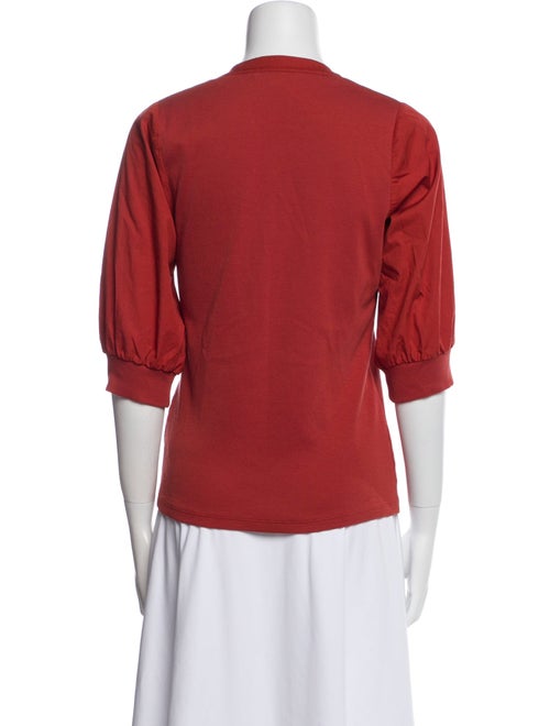 Veronica Beard V-Neck Three-Quarter Sleeve Polo