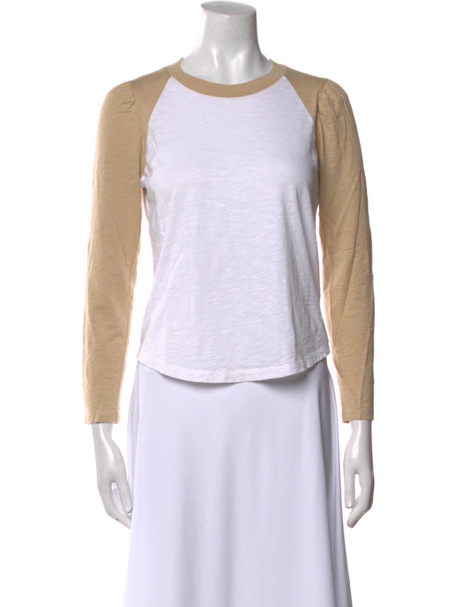 Veronica Beard Colorblock Pattern Crew Neck Crop Top