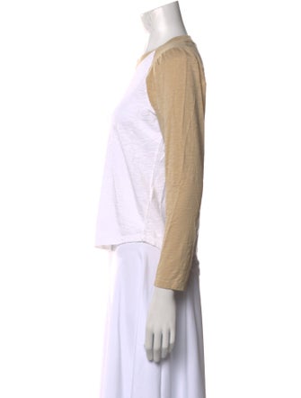 Veronica Beard Colorblock Pattern Crew Neck Crop Top