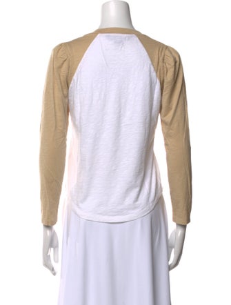 Veronica Beard Colorblock Pattern Crew Neck Crop Top