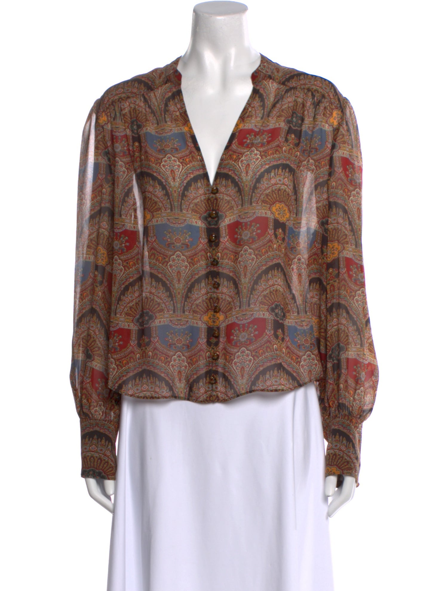 Veronica Beard Silk Paisley Print Blouse