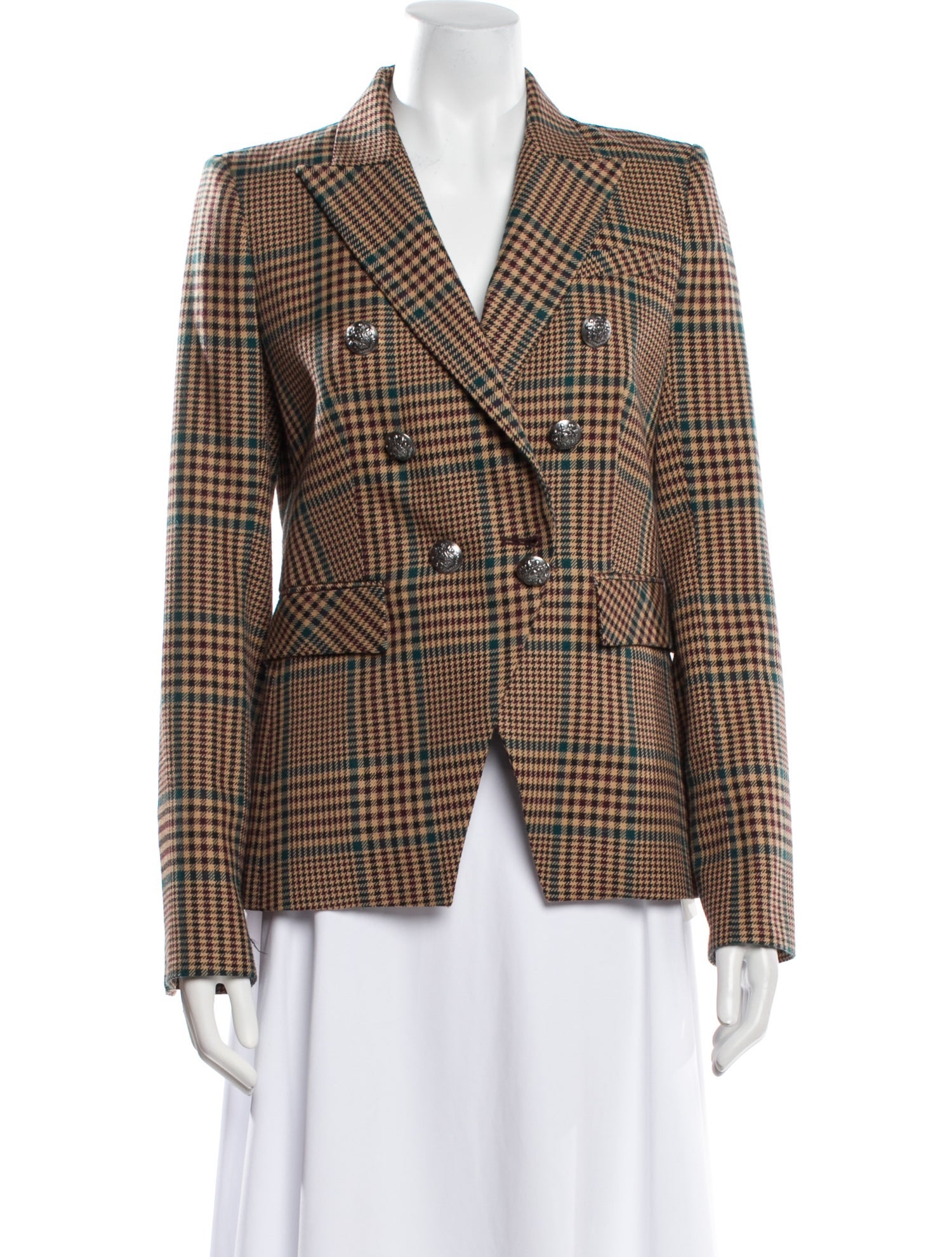 Veronica Beard Plaid Print Blazer