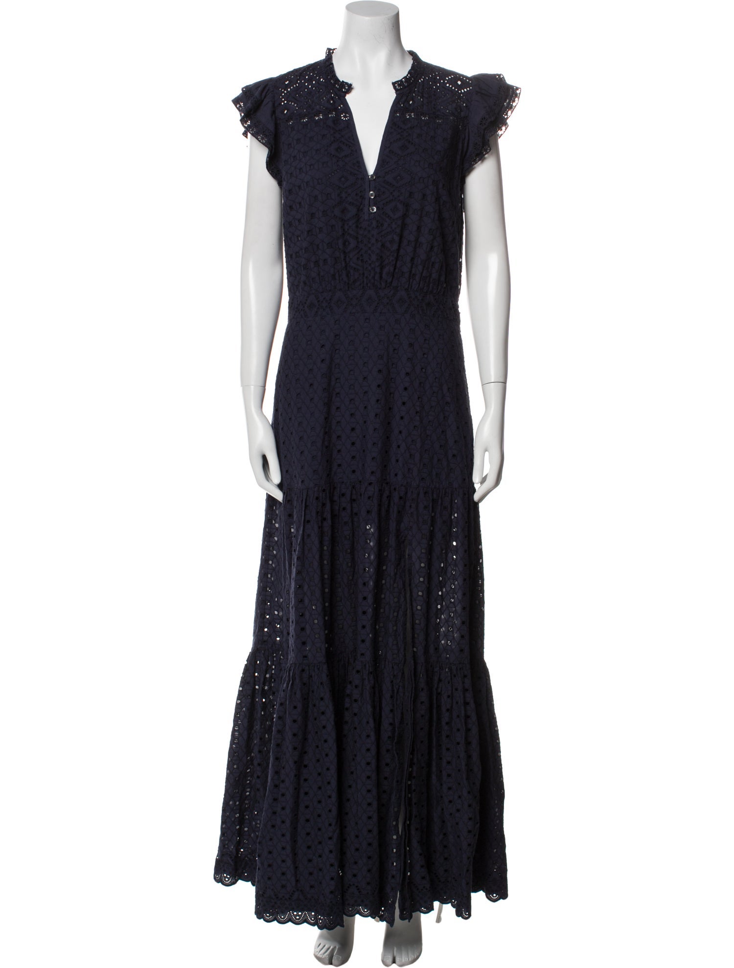 Veronica Beard V-Neck Long Dress