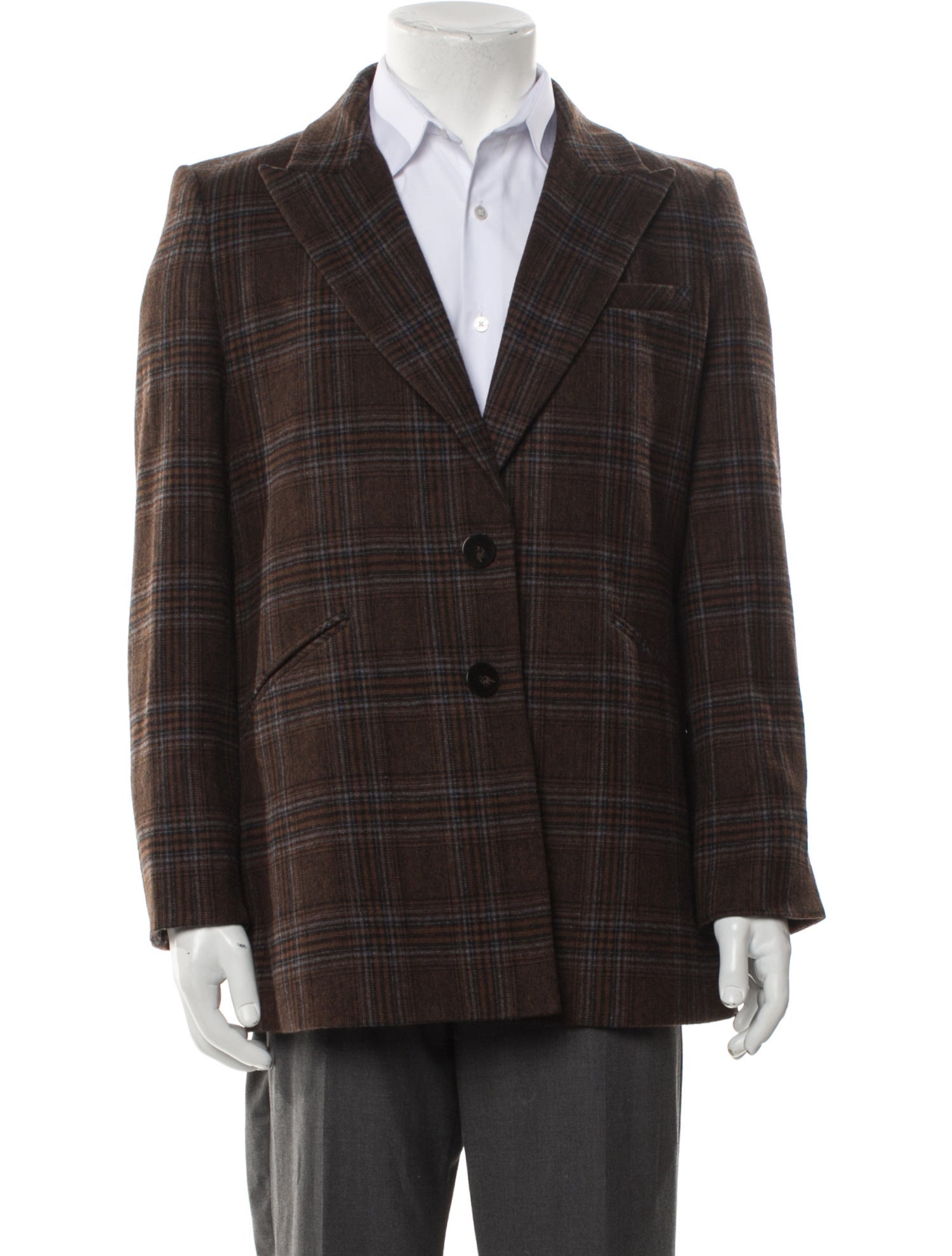 Veronica Beard Wool Plaid Print Peacoat w/ Tags