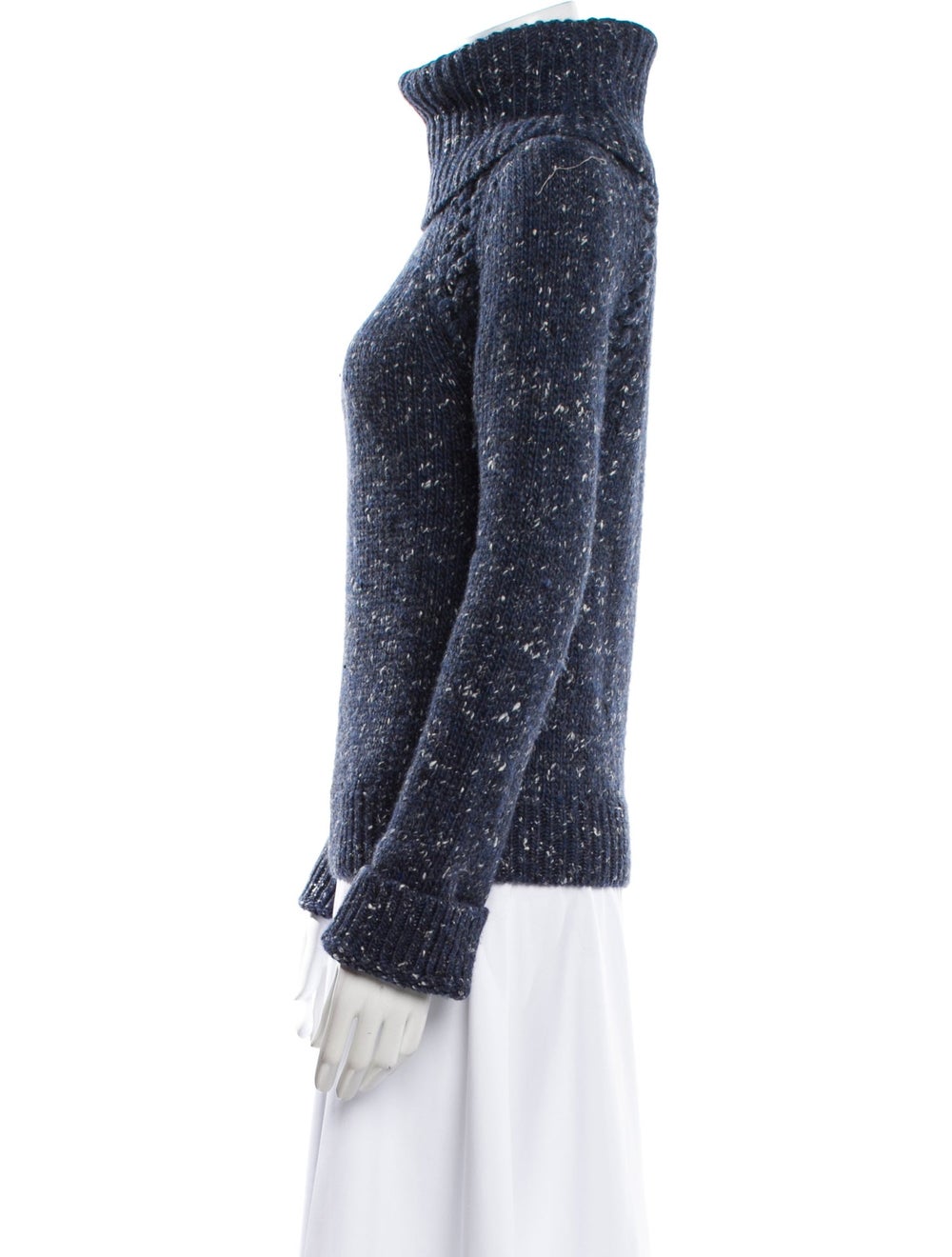Veronica Beard Wool Turtleneck Blue Long Sleeve w… - image 2