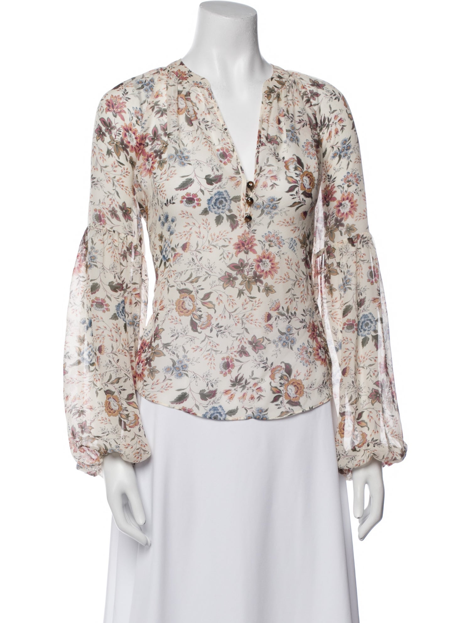 Veronica Beard Silk Floral Print Blouse