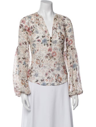 Veronica Beard Silk Floral Print Blouse