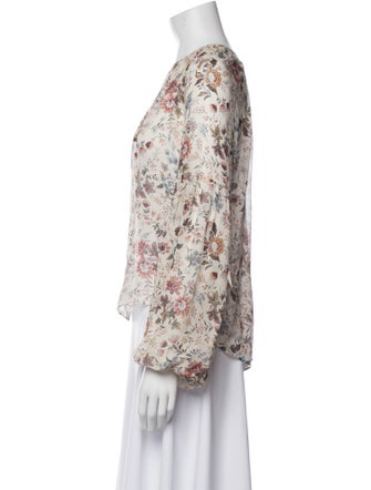 Veronica Beard Silk Floral Print Blouse
