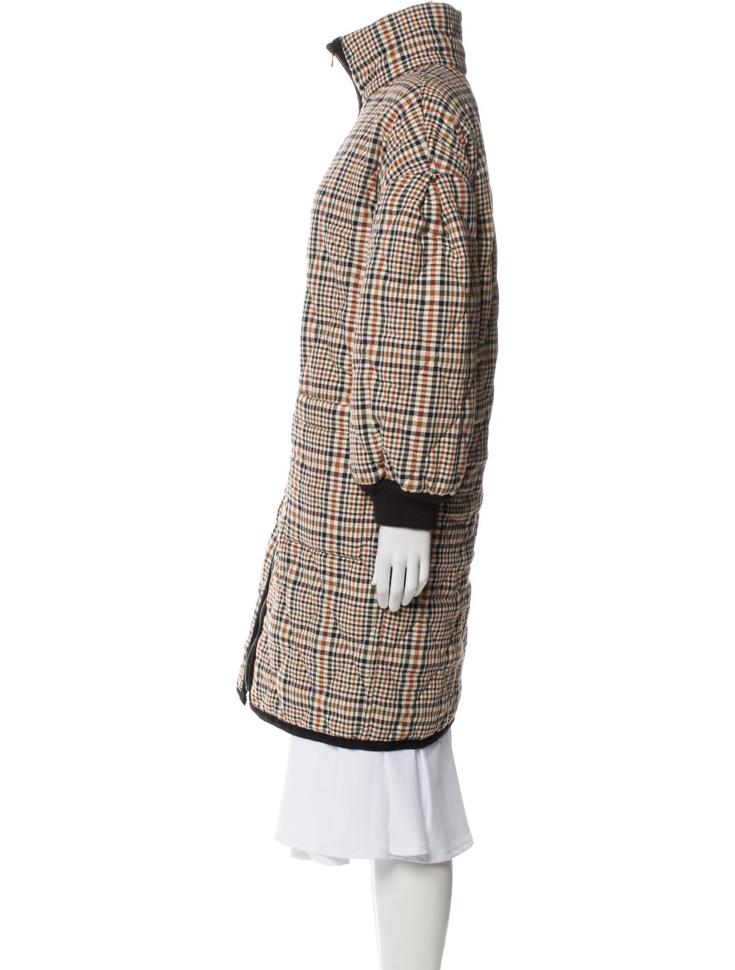 Veronica Beard Plaid Print Coat