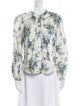 Veronica Beard Floral Print Crew Neck Blouse