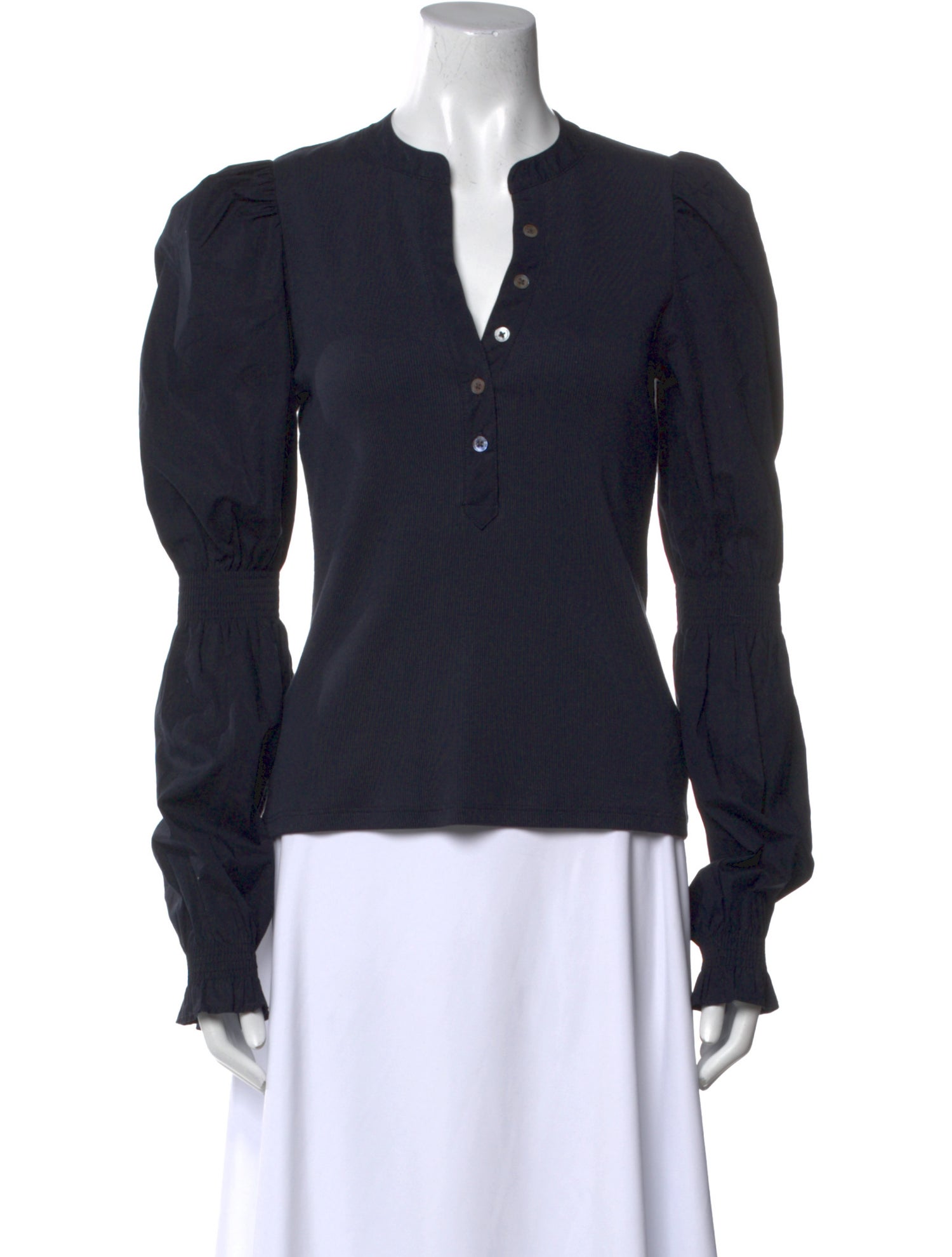 Veronica Beard V-Neck Long Sleeve Top