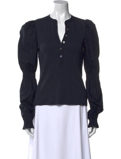 Veronica Beard V-Neck Long Sleeve Top