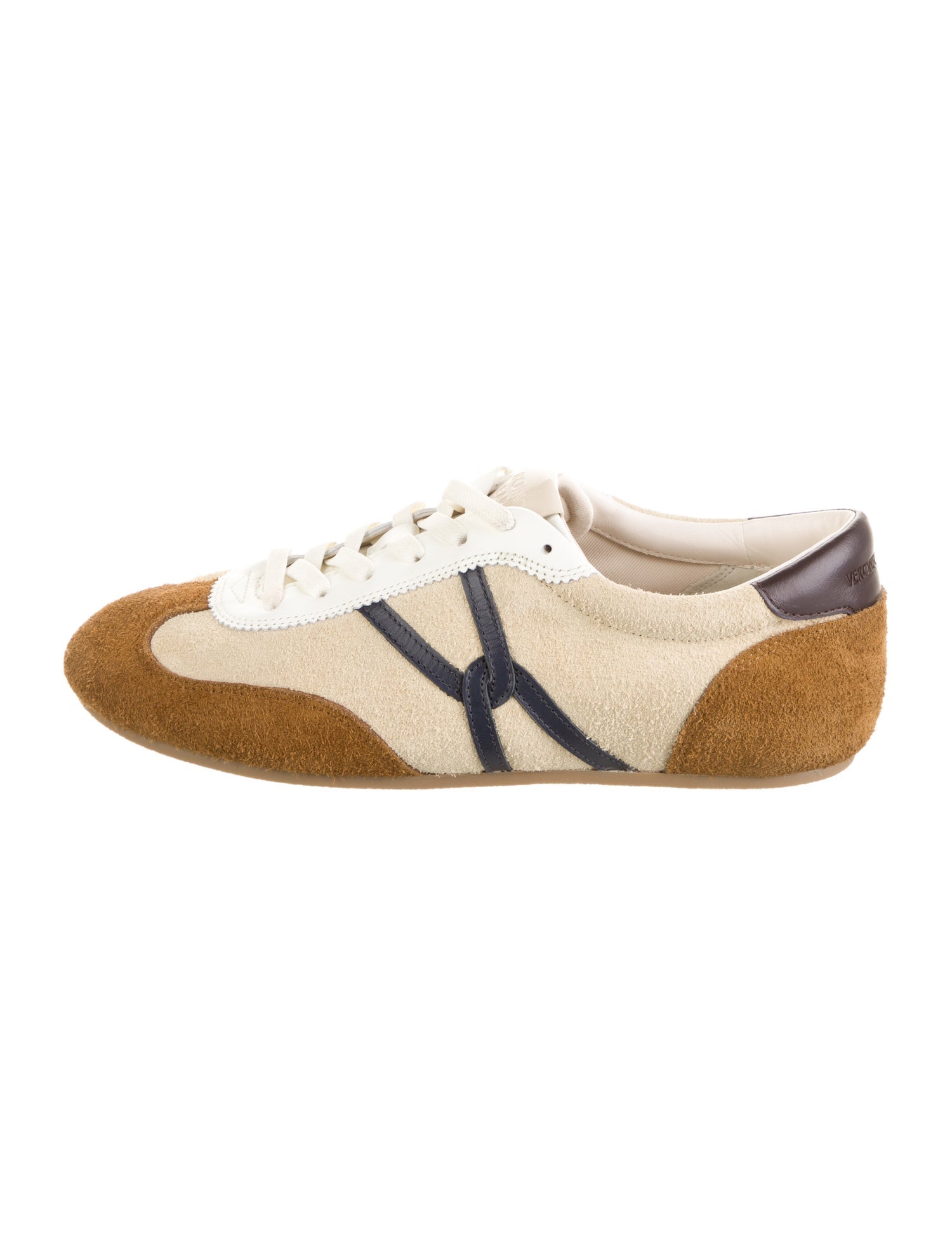 Veronica Beard Suede Colorblock Pattern Sneakers