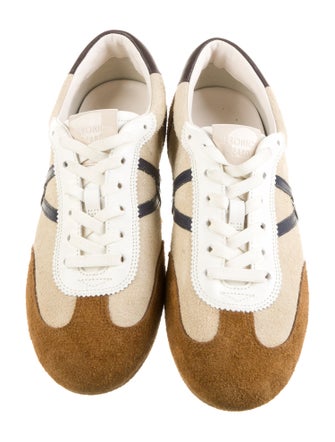 Veronica Beard Suede Colorblock Pattern Sneakers