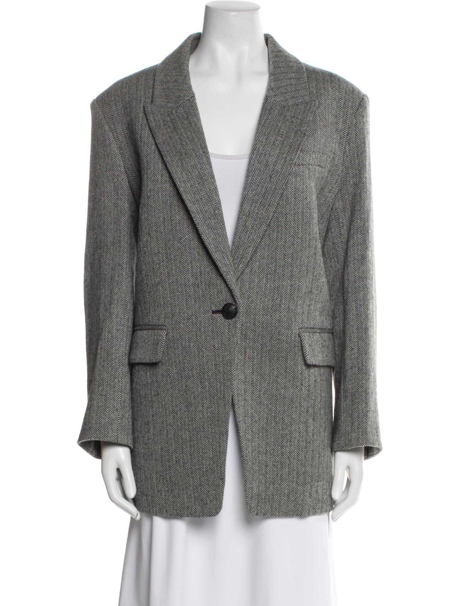 Veronica Beard Wool Houndstooth Print Blazer
