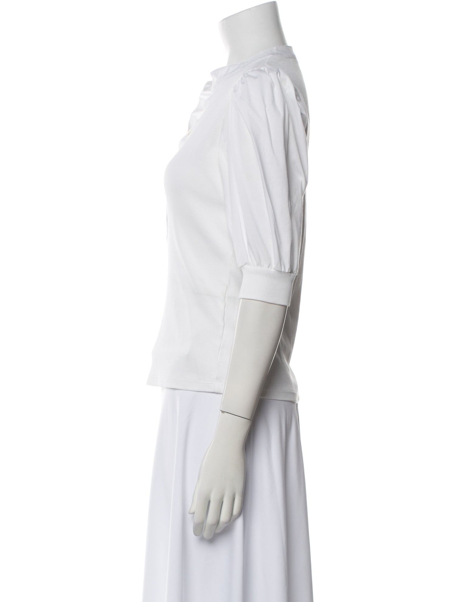 Veronica Beard V-Neck Three-Quarter Sleeve Polo