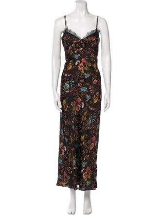 Veronica Beard Floral Print Long Dress