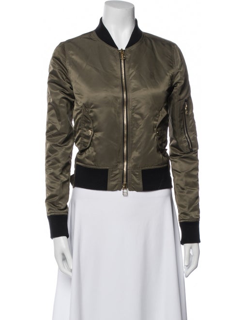 Veronica Beard Nylon Graphic Print Bomber Jacket