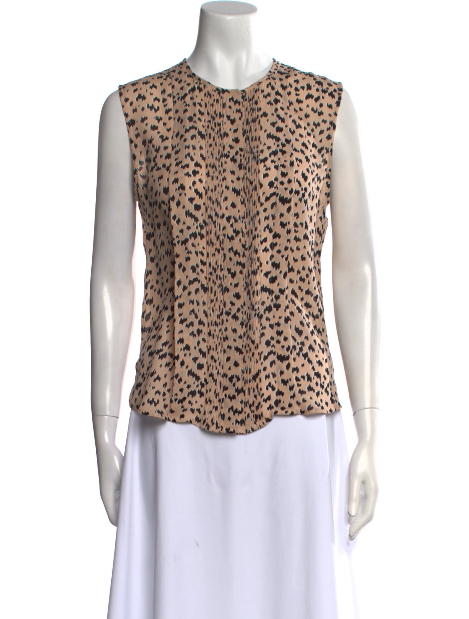 Veronica Beard Animal Print Crew Neck Top