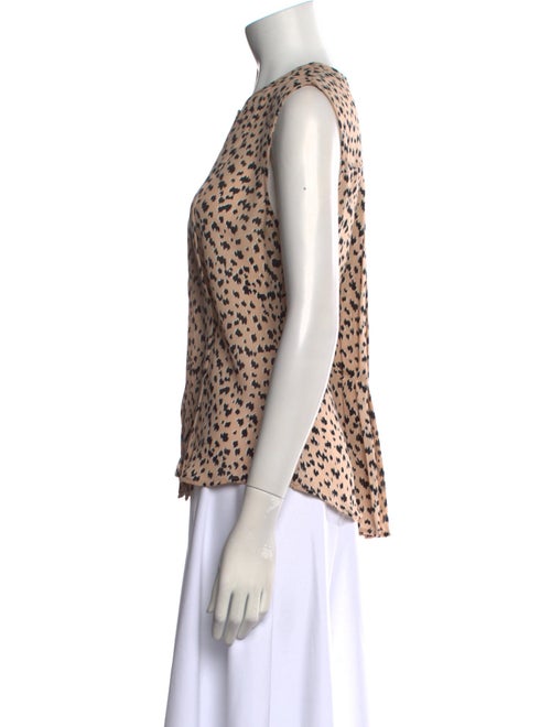 Veronica Beard Animal Print Crew Neck Top