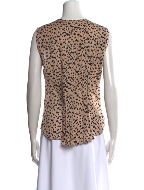 Veronica Beard Animal Print Crew Neck Top