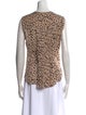 Veronica Beard Animal Print Crew Neck Top