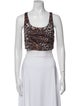 Veronica Beard Animal Print Scoop Neck Crop Top