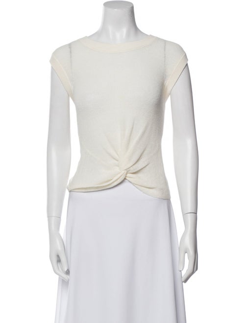 Veronica Beard Linen Bateau Neckline Crop Top