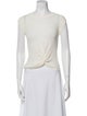 Veronica Beard Linen Bateau Neckline Crop Top