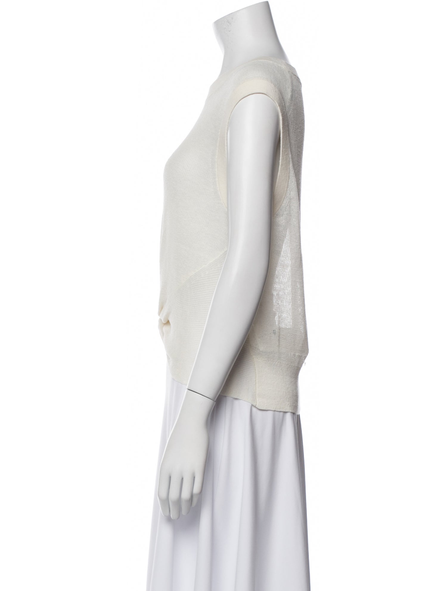 Veronica Beard Linen Bateau Neckline Crop Top