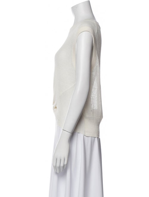 Veronica Beard Linen Bateau Neckline Crop Top