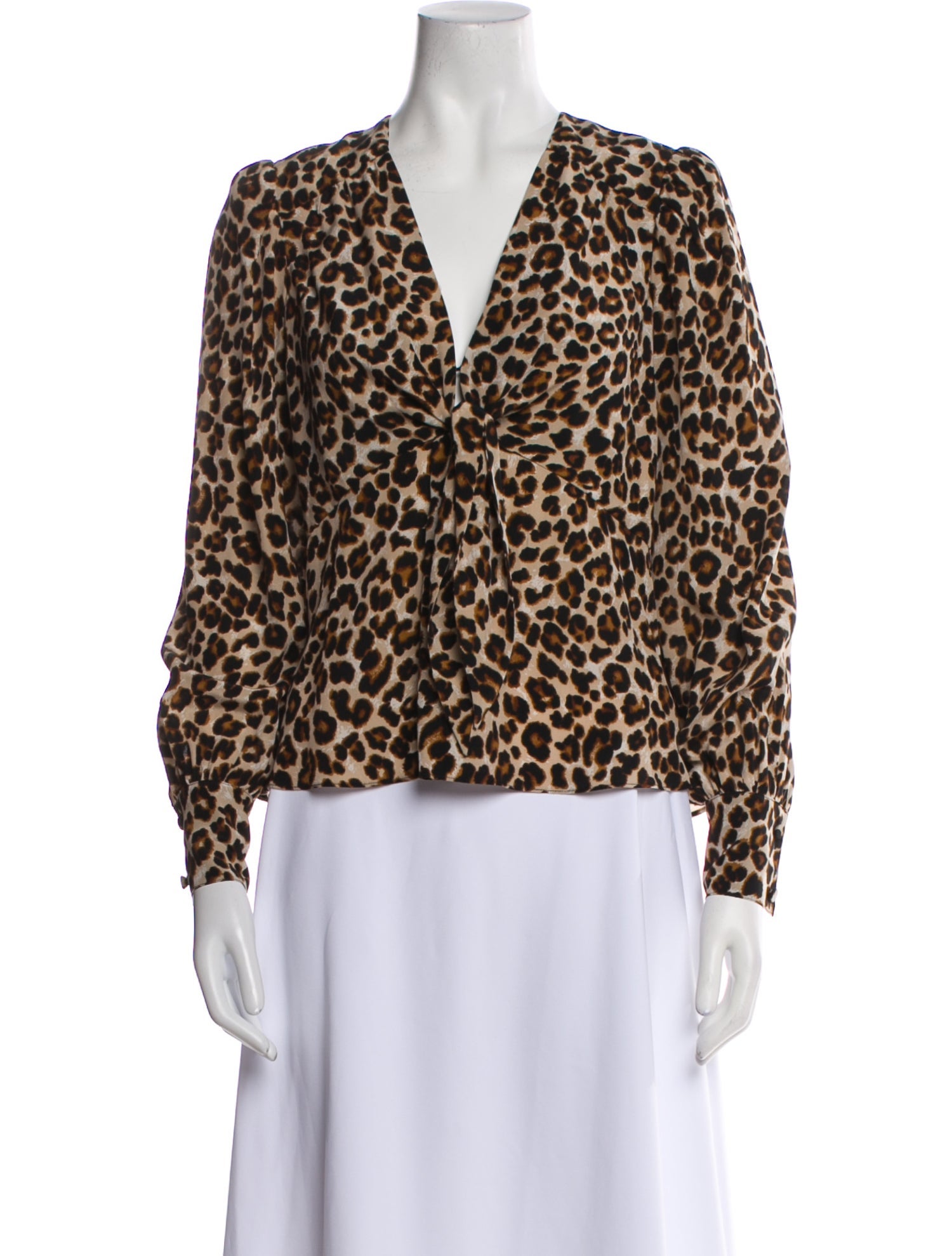Veronica Beard Silk Animal Print Blouse