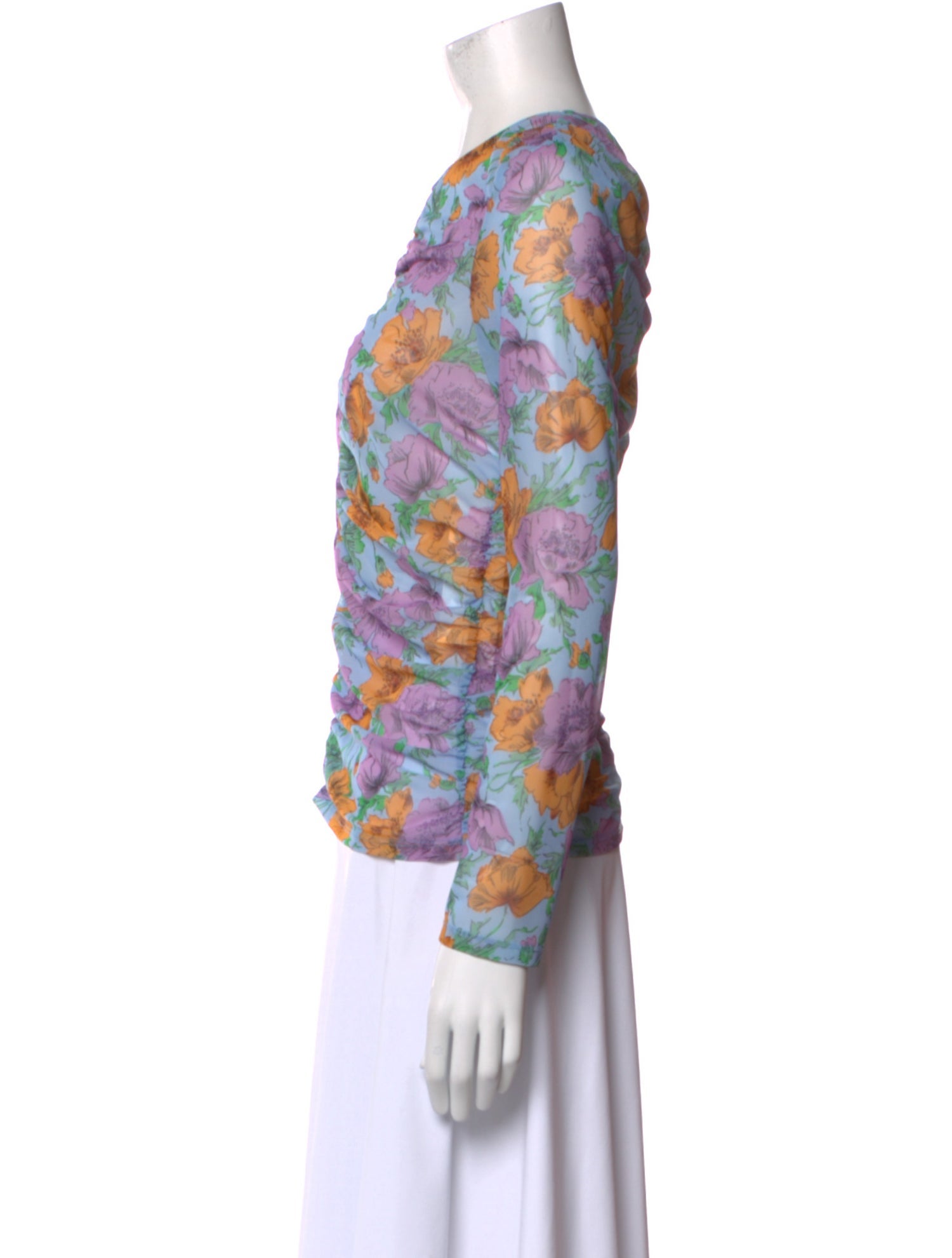 Veronica Beard Printed V-Neck Blouse w/ Tags