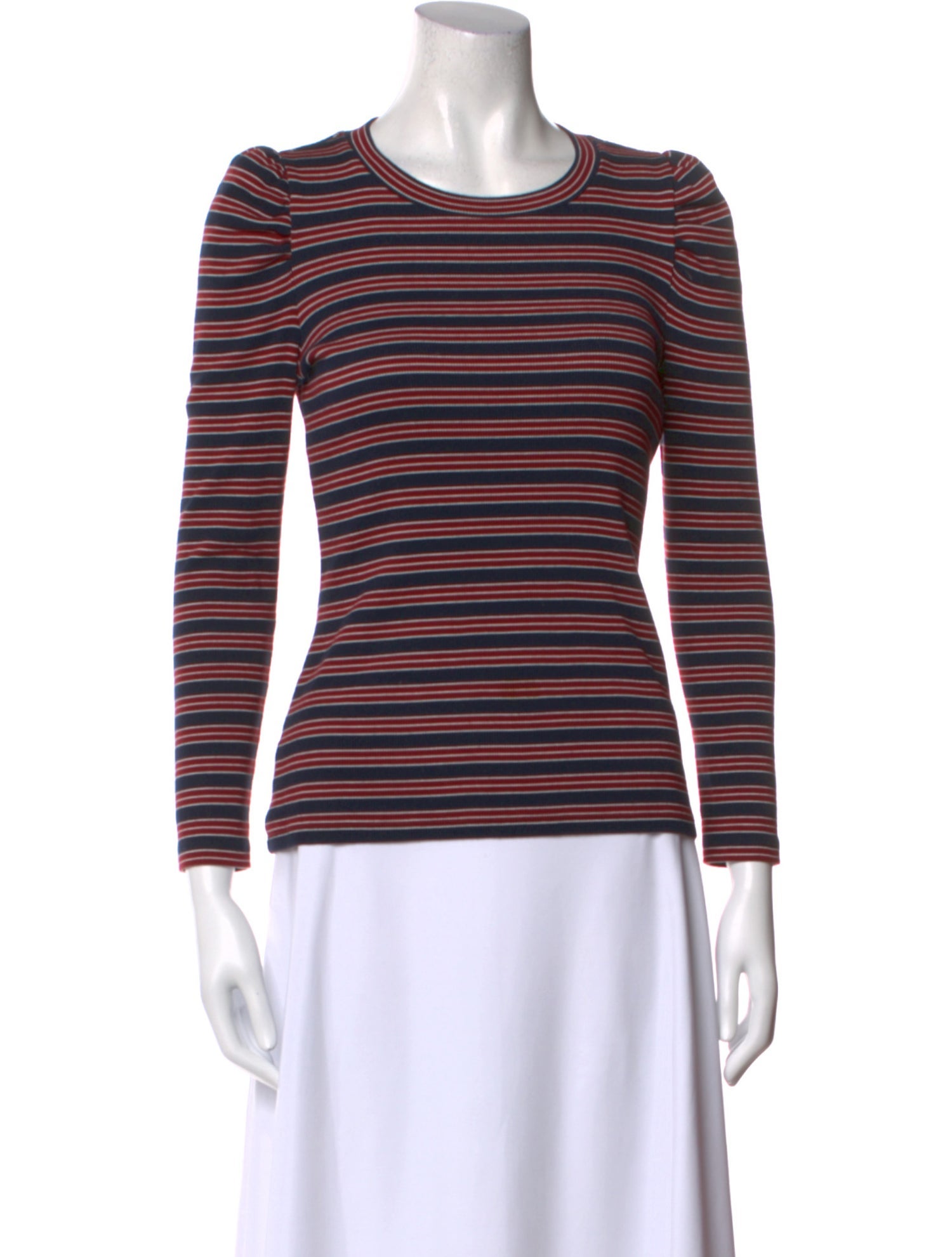 Veronica Beard Striped Crew Neck Top