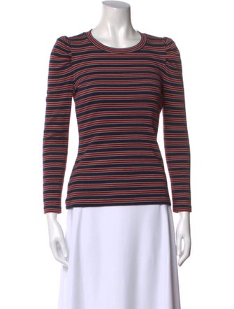 Veronica Beard Striped Crew Neck Top