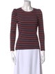 Veronica Beard Striped Crew Neck Top