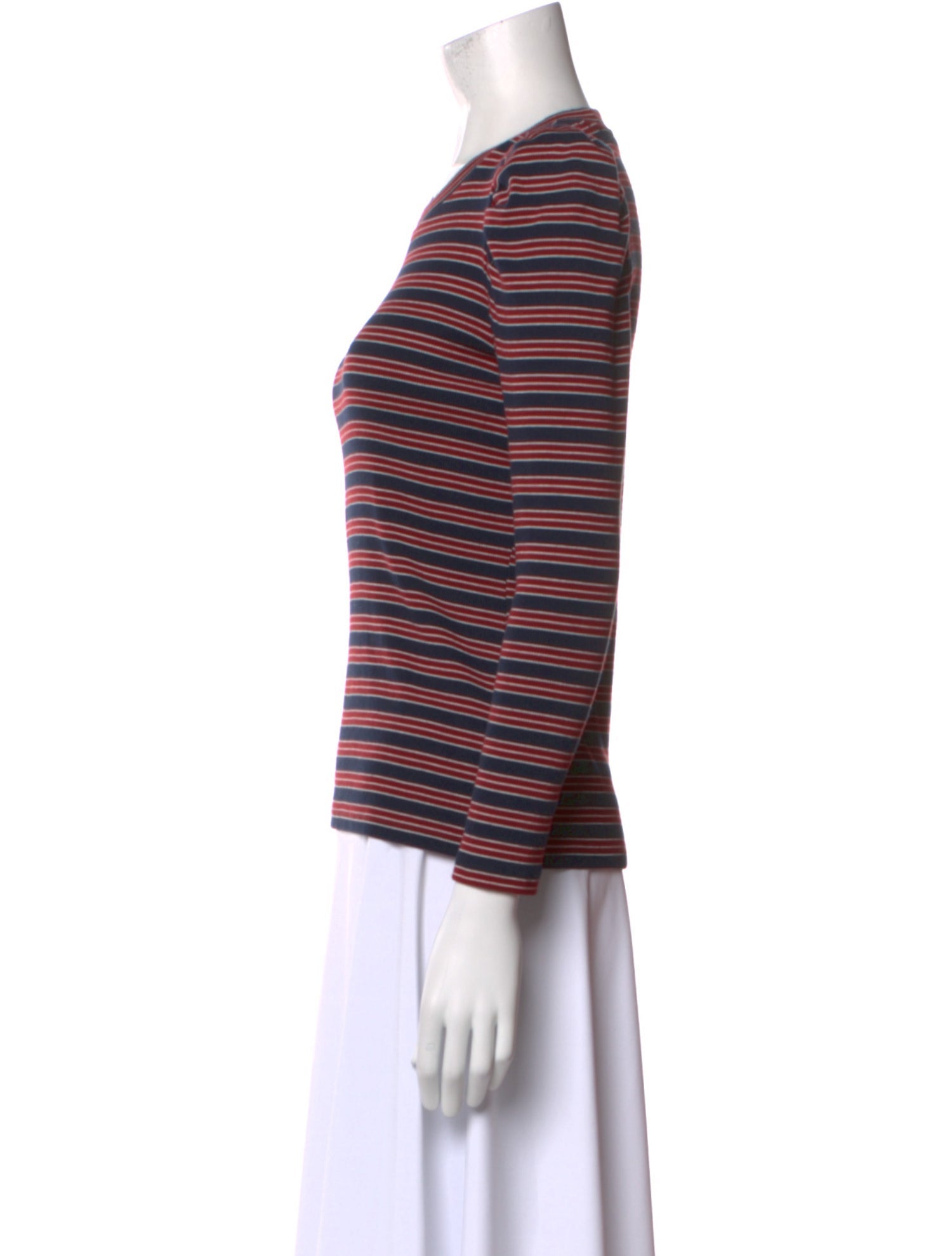 Veronica Beard Striped Crew Neck Top