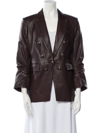 Veronica Beard Lamb Leather Blazer