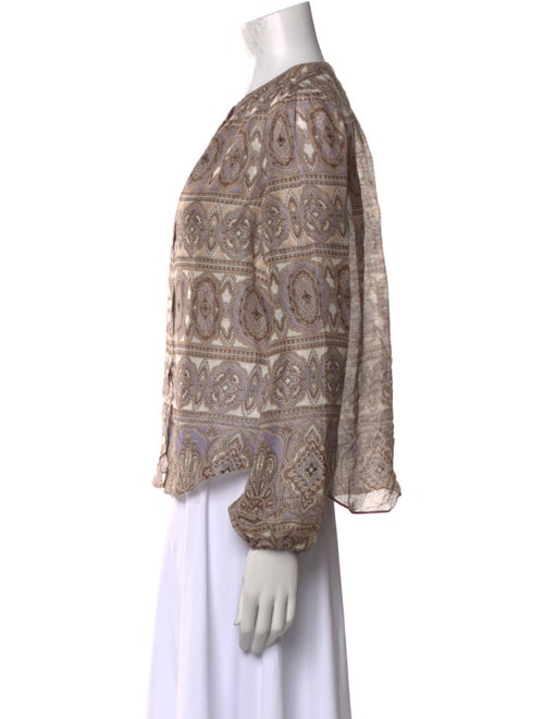 Veronica Beard Linen Paisley Print Blouse