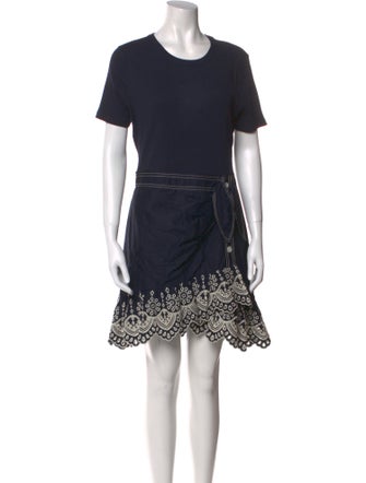 Veronica Beard Crew Neck Mini Dress