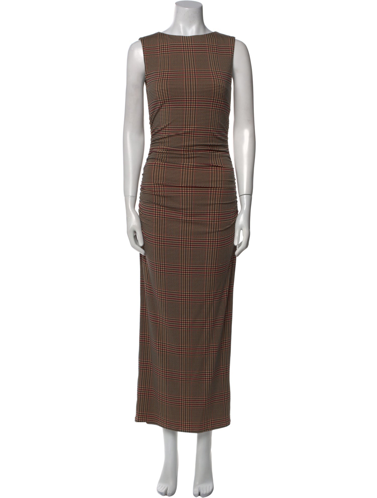 Veronica Beard Plaid Print Long Dress