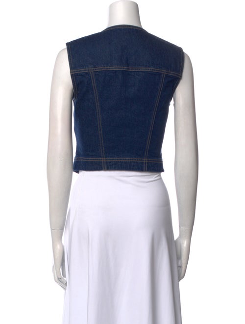 Veronica Beard V-Neck Sleeveless Crop Top