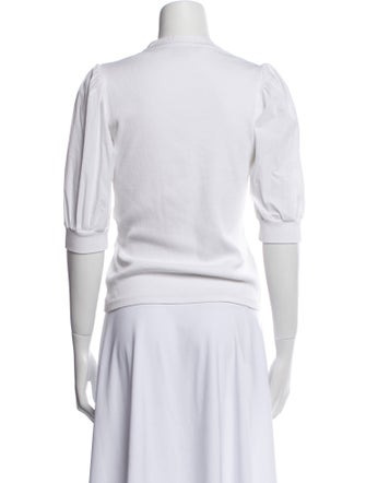 Veronica Beard V-Neck Three-Quarter Sleeve Polo